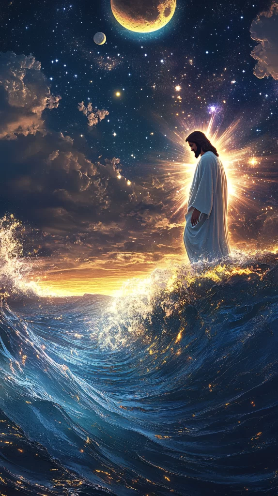 Jesus Ascension Golden Light Sky 755