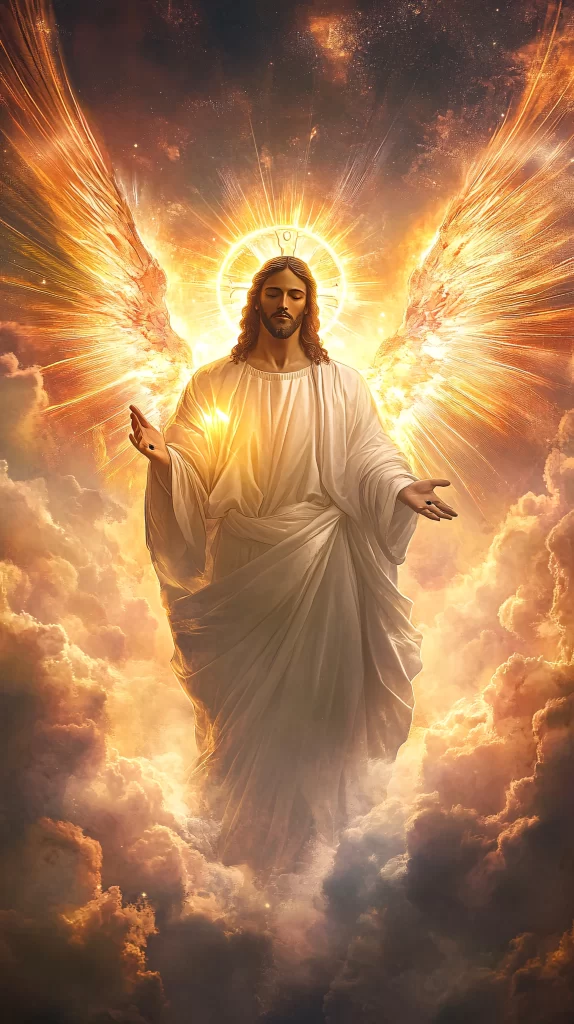 Jesus Ascension Golden Light Sky 775