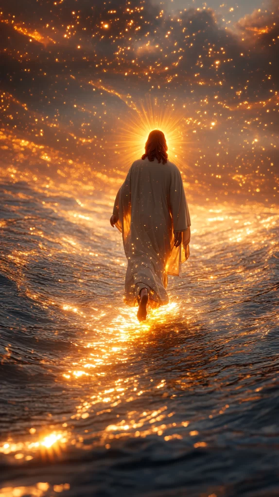 Jesus Ascension Golden Light Sky 784