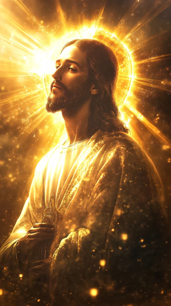 Jesus Ascension Golden Light Halo 788