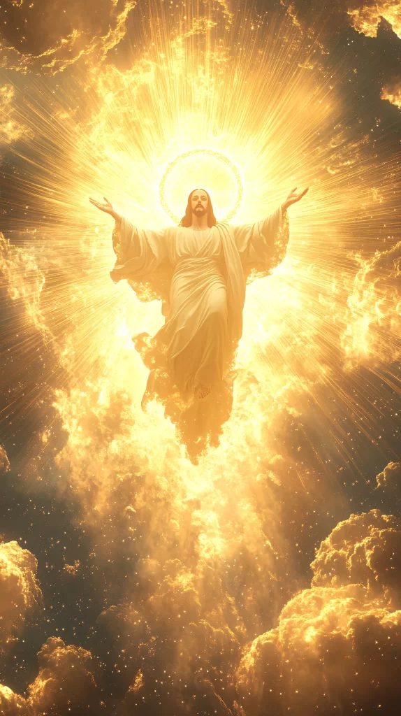 Jesus Ascension Golden Light Sky 789