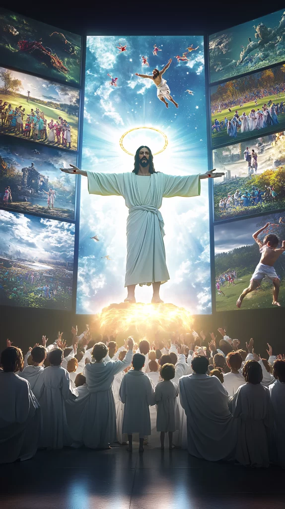 Jesus Ascension Golden Light Sky 798