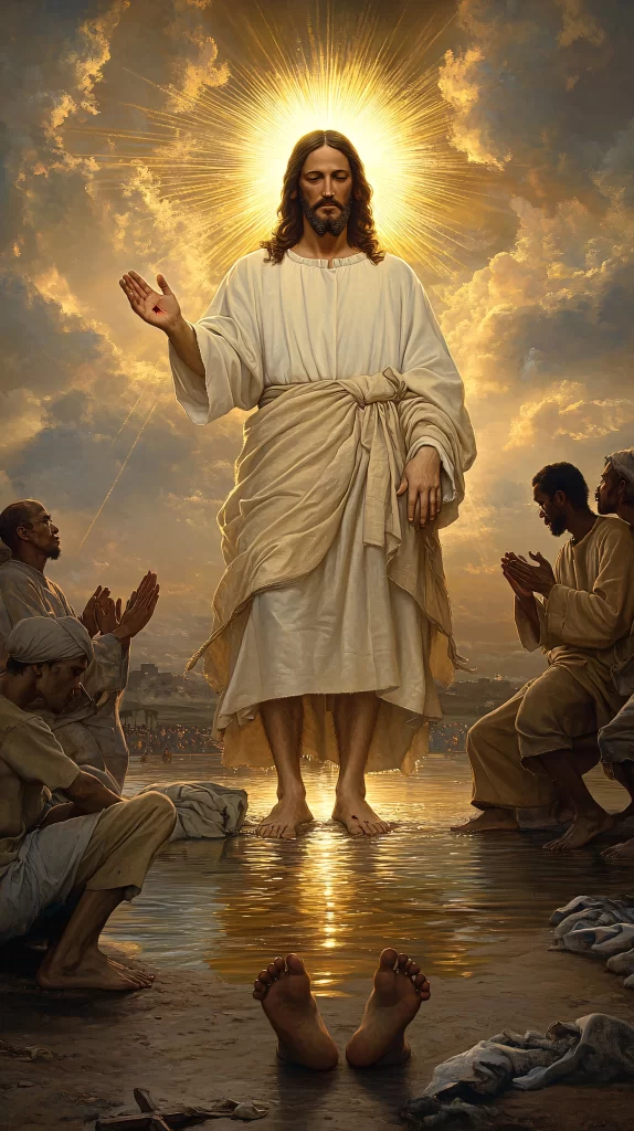 Jesus Ascension Golden Light Sky 833