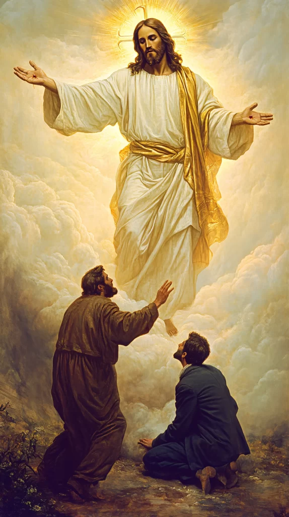 Jesus Ascension Golden Light Sky 835