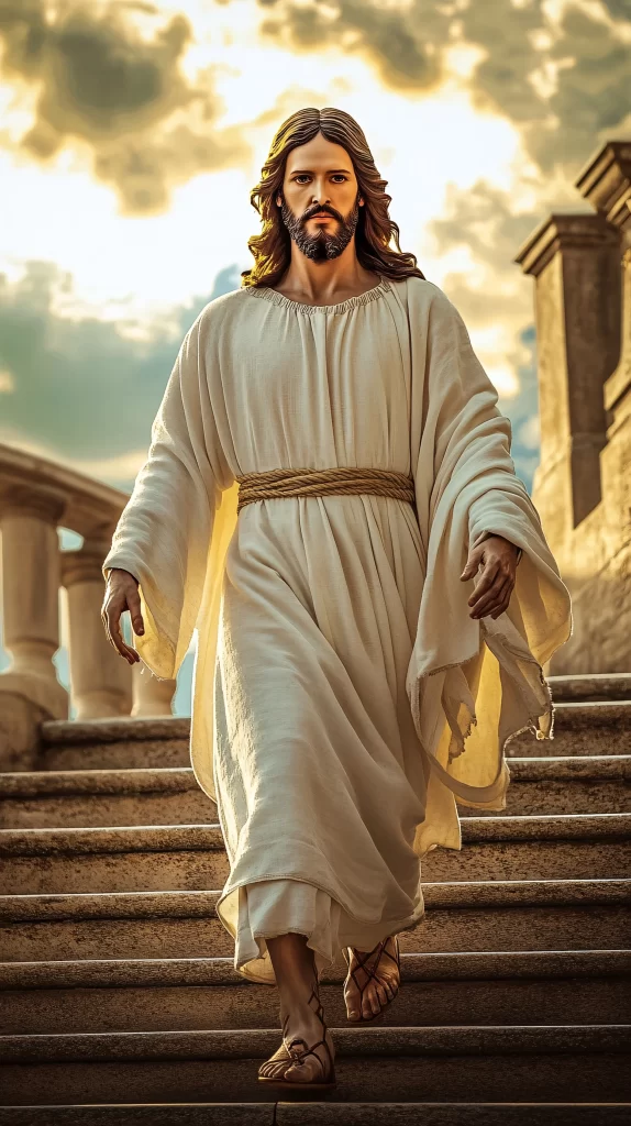 Jesus Ascension Golden Light Sky 892