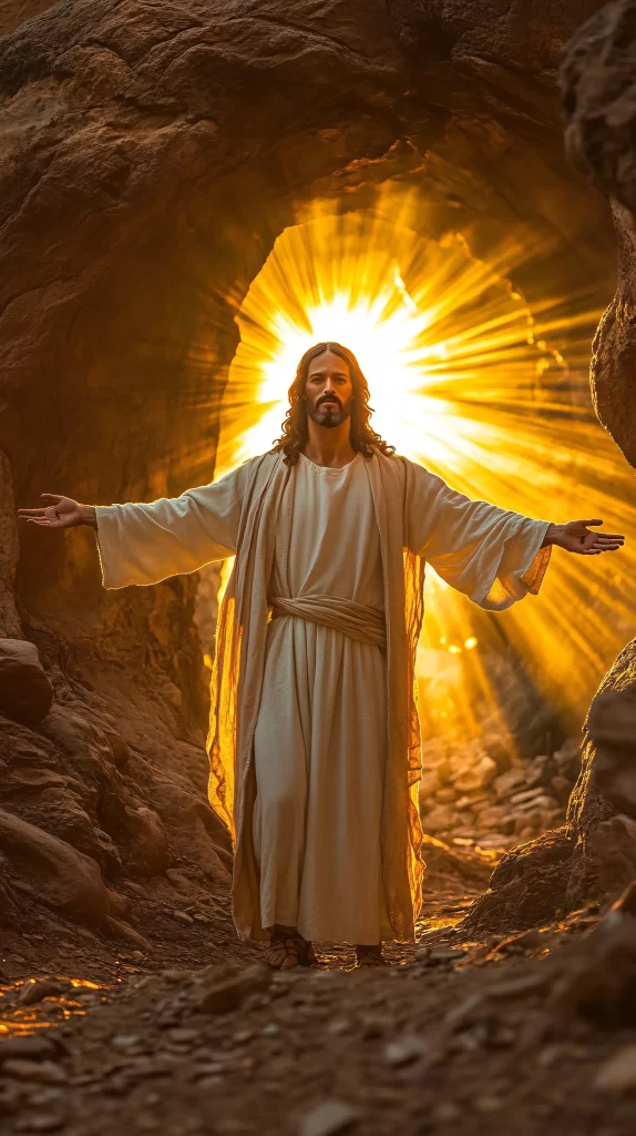 Jesus Ascension Golden Light Sky 904