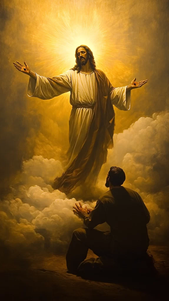 Jesus Ascension Golden Light Sky 920