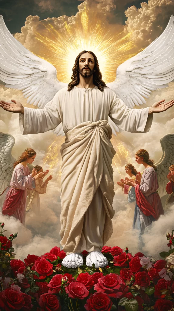 Jesus Ascension Golden Light Sky 931