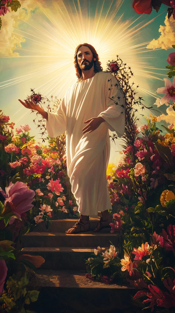Jesus Ascension Golden Light Sky 936