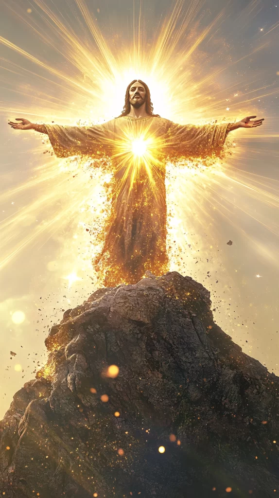 Jesus Ascension Golden Light Sky 937