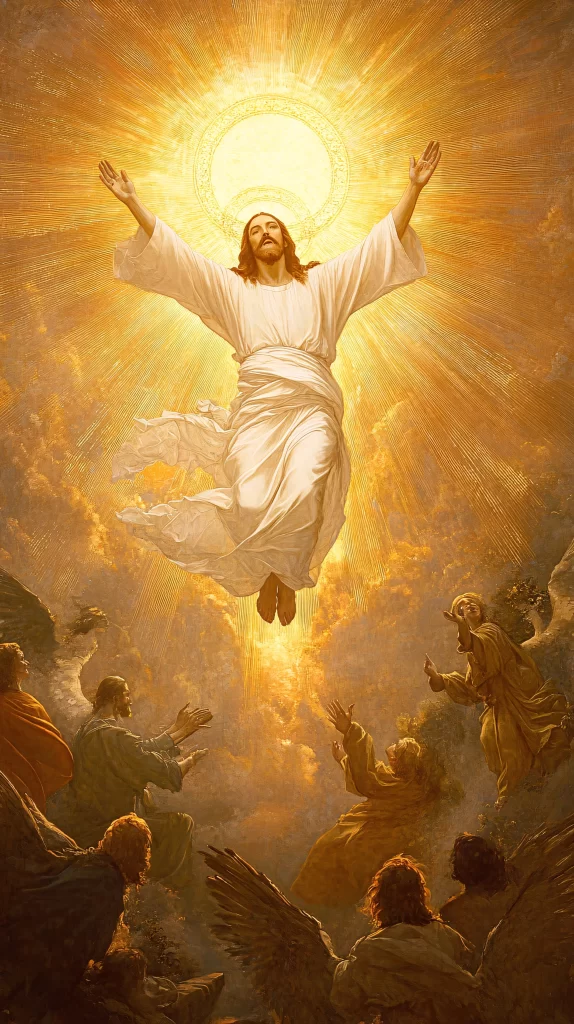 Jesus Ascension Golden Light Sky 939