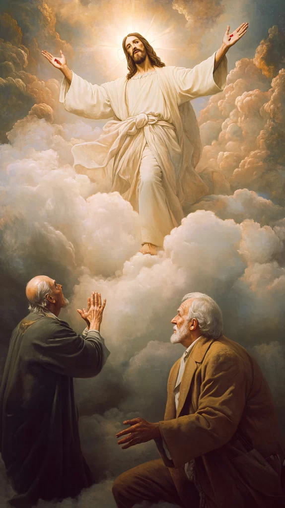 Jesus Ascension Golden Light Sky 944