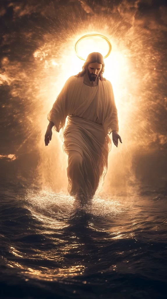 Jesus Ascension Golden Light Water 980