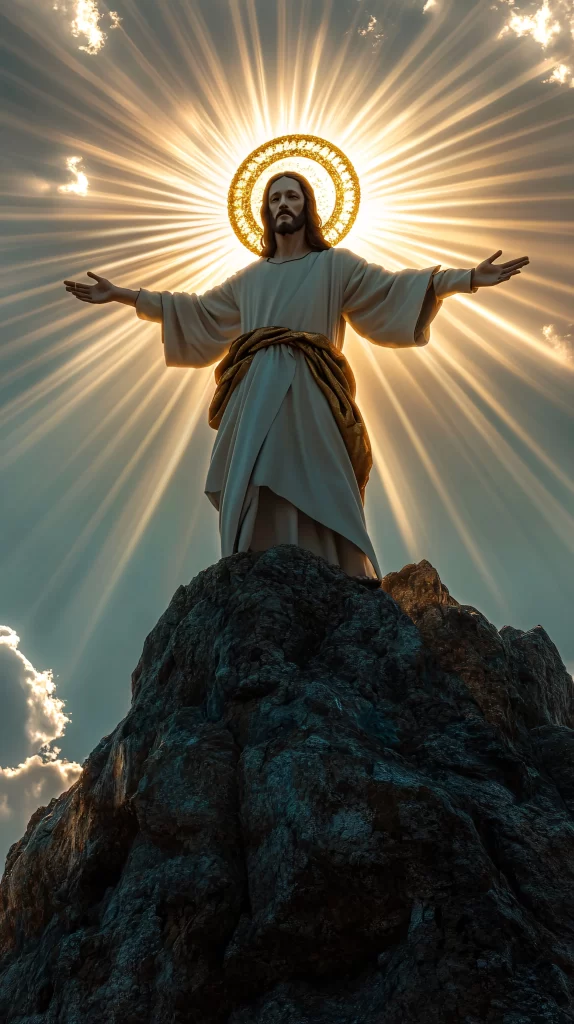 Jesus Ascension Golden Light Sky 996