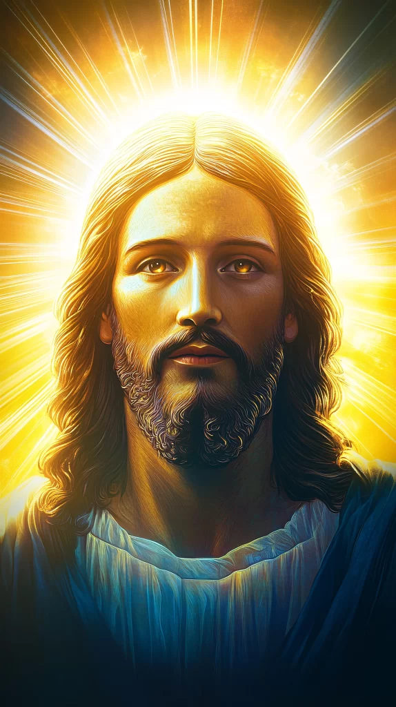 Jesus Ascension Golden Light Sky 1009