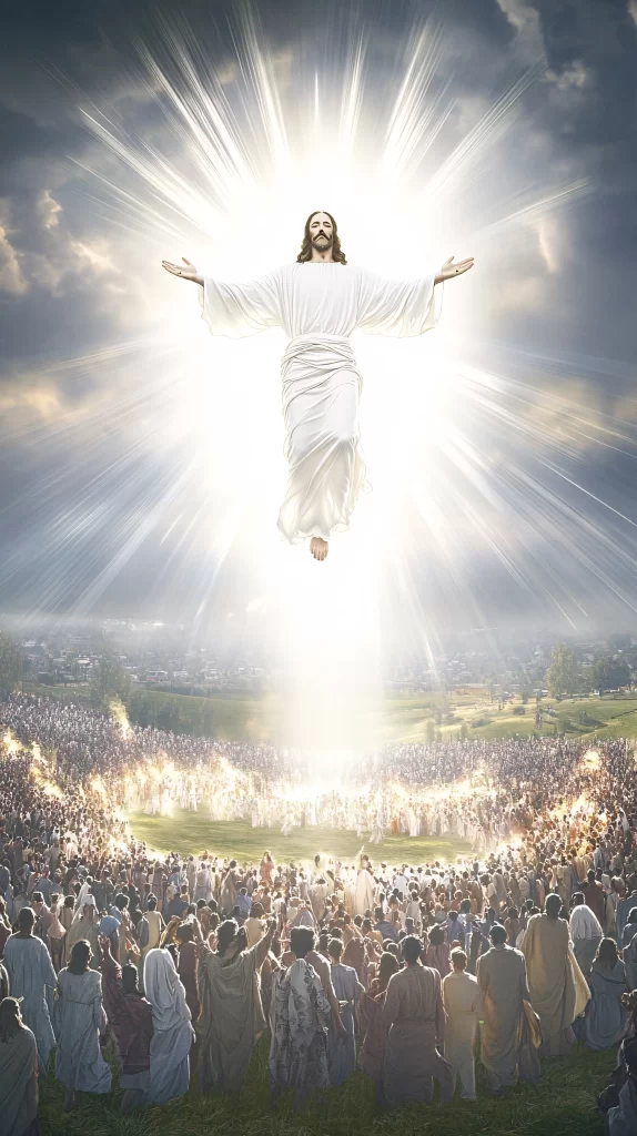 Jesus Ascension Radiant Light Sky