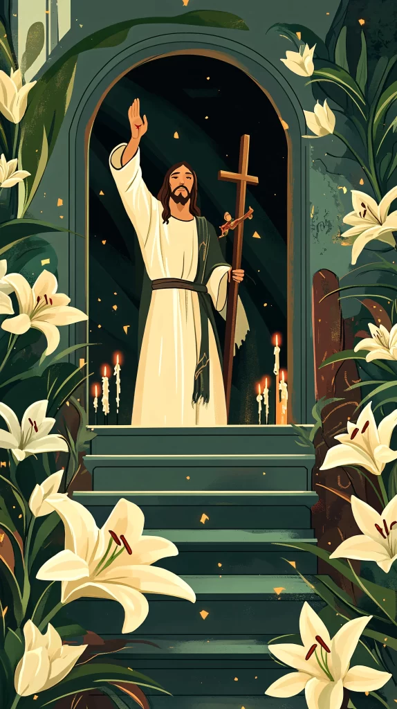 Jesus Ascension White Light Lilies