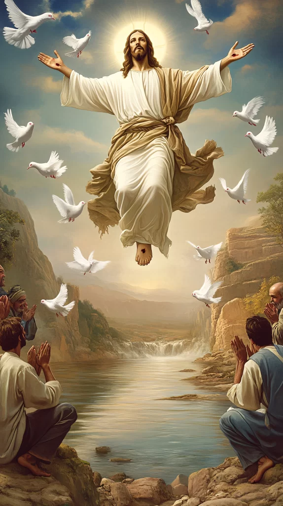Jesus Ascension White Light Sky 234