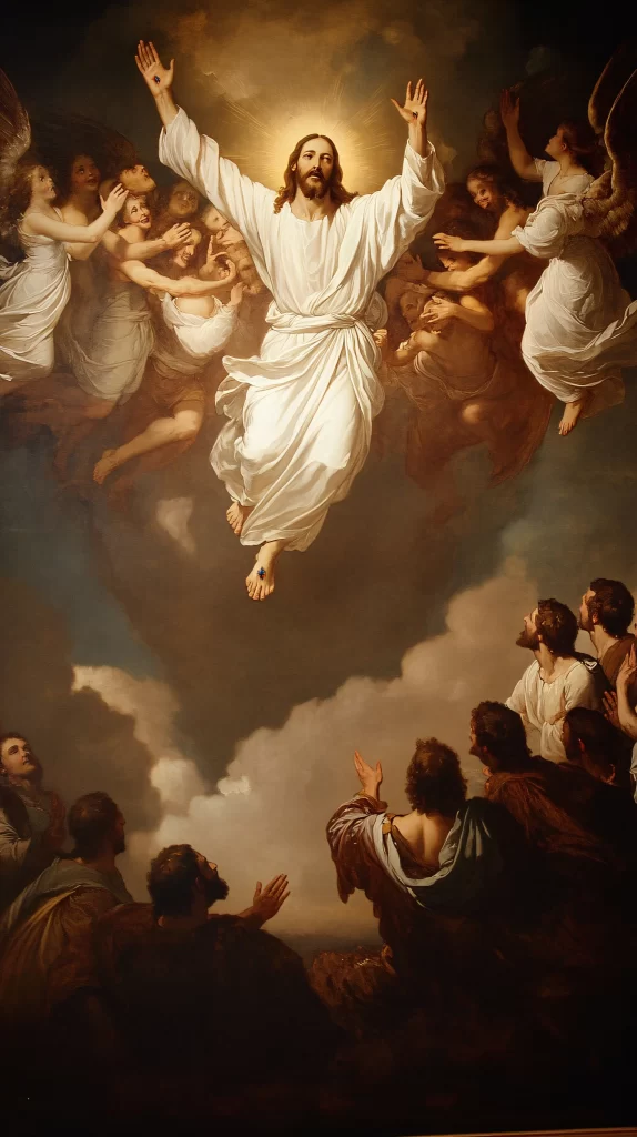 Jesus Ascension White Light Sky