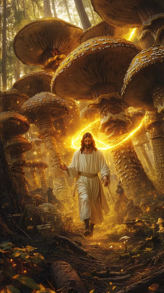 Jesus Forest Mushroom Glow Light