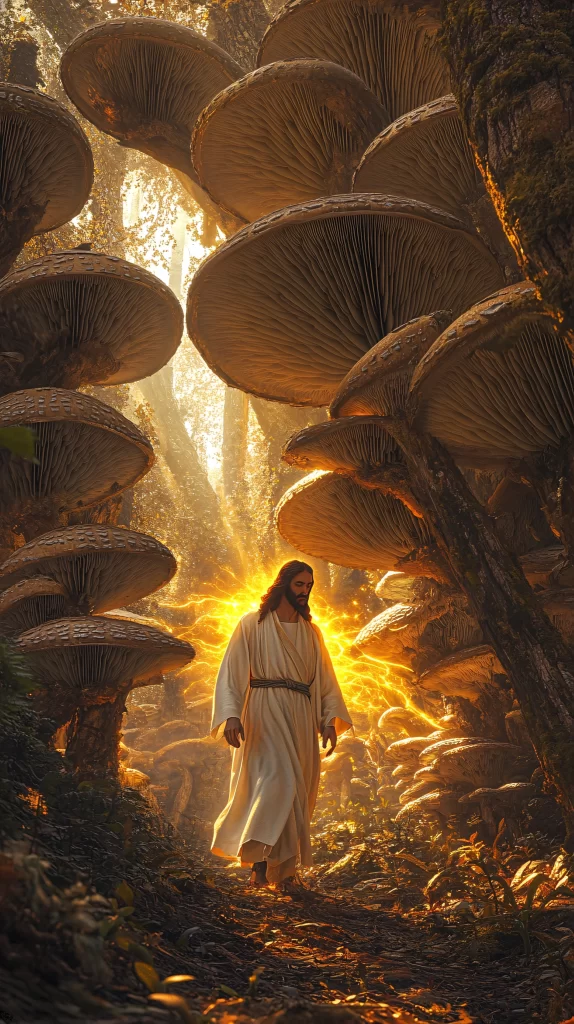 Jesus Forest Mushroom Pathway Golden