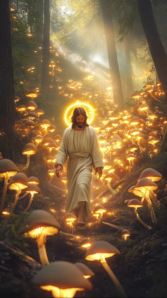 Jesus Halo Forest Glowing Mushrooms 183