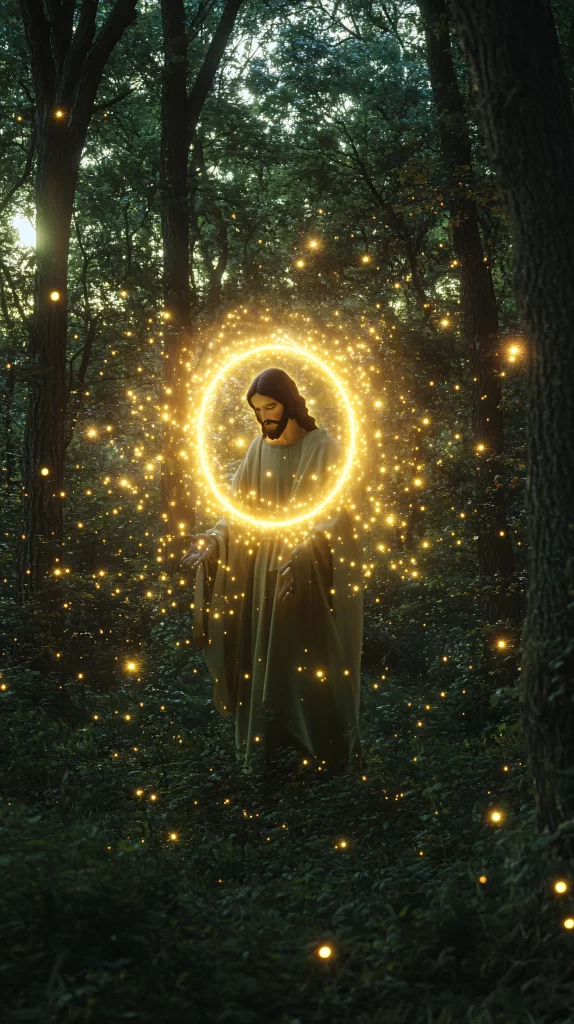 Jesus Halo Forest Light
