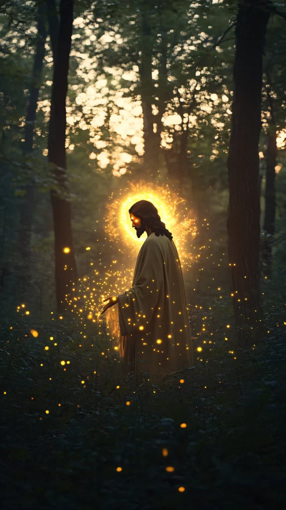 Jesus Halo Light Forest 283