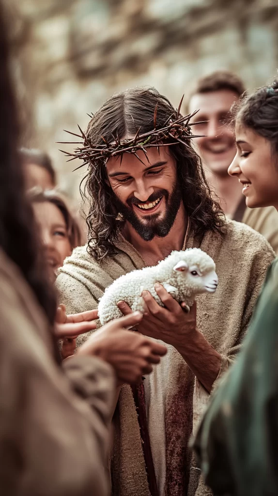 Jesus Lamb Crown Thorns Crowd 86