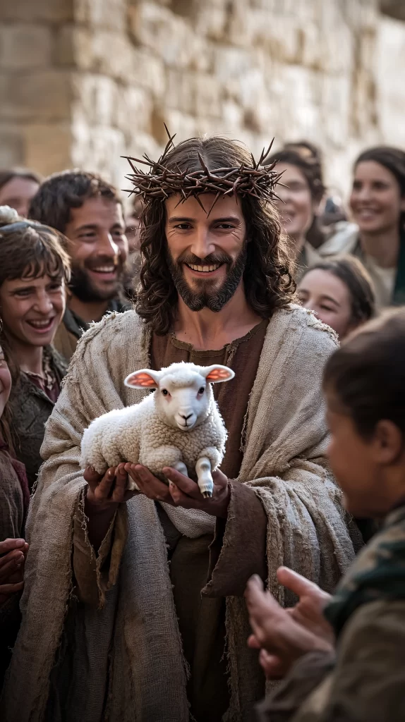 Jesus Lamb Crown Thorns Crowd 291