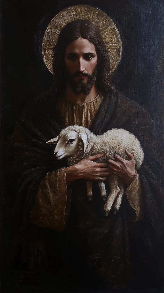 Jesus Lamb Halo Dark Brown