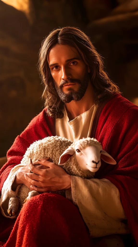 Jesus Lamb Red White 664