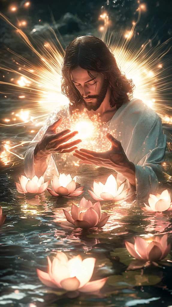 Jesus Prayer Golden Light Water 68