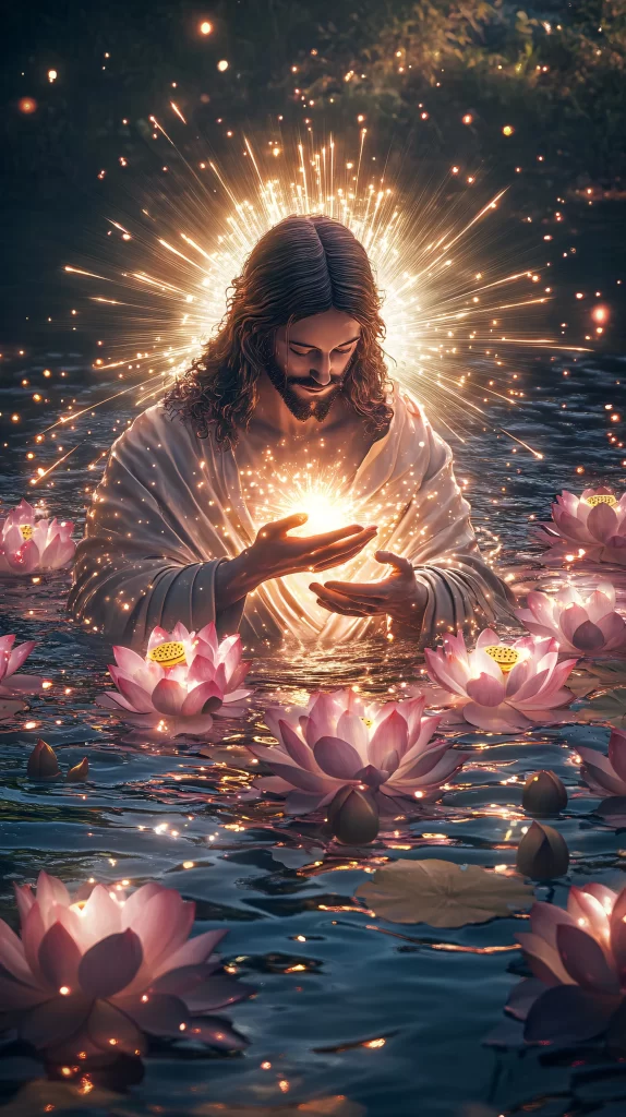Jesus Prayer Golden Light Water 78