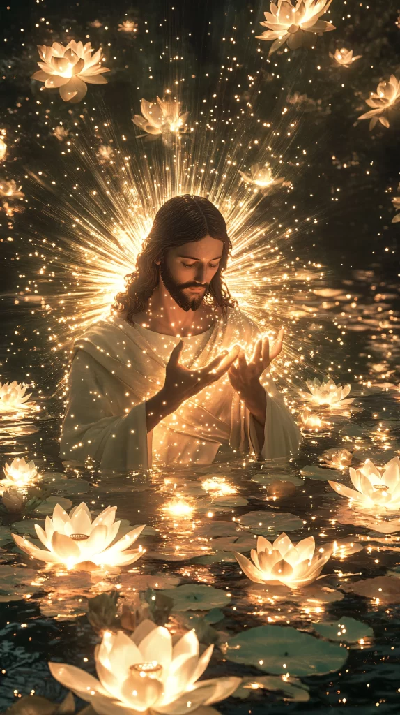 Jesus Prayer Golden Light Water 296