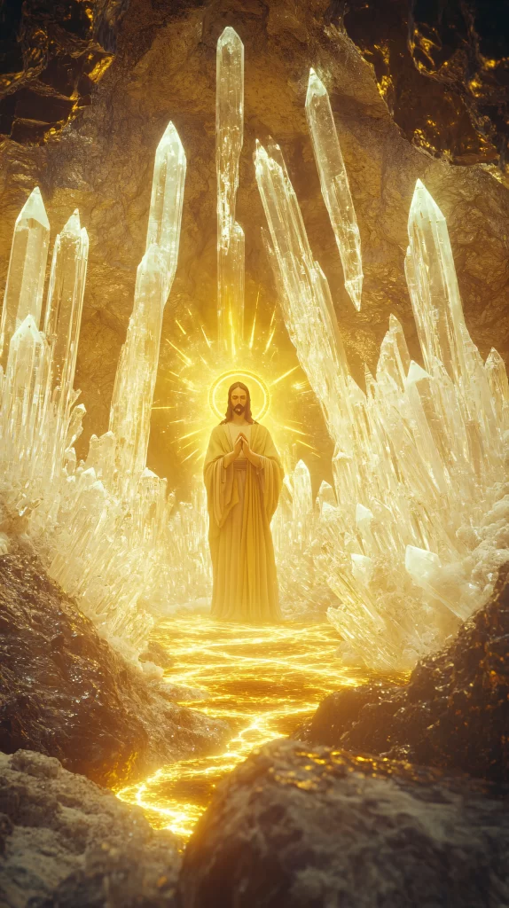Jesus Prayer Golden Light Crystals 463