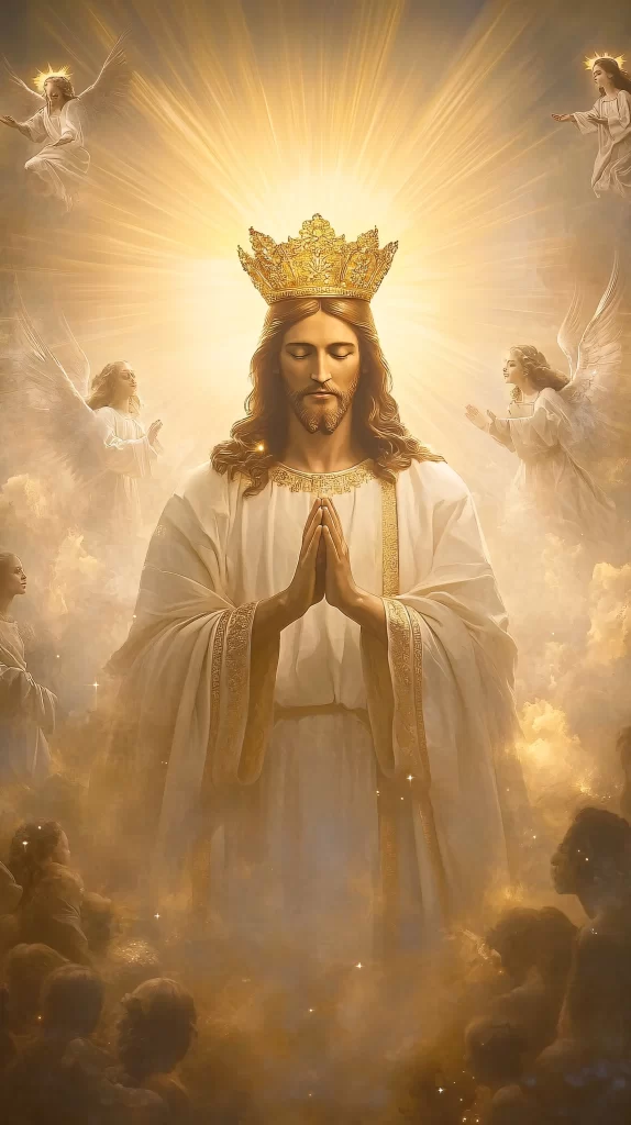 Jesus Prayer Golden Light Sky 575