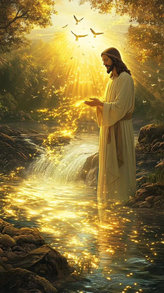 Jesus Prayer Golden Light Water 823
