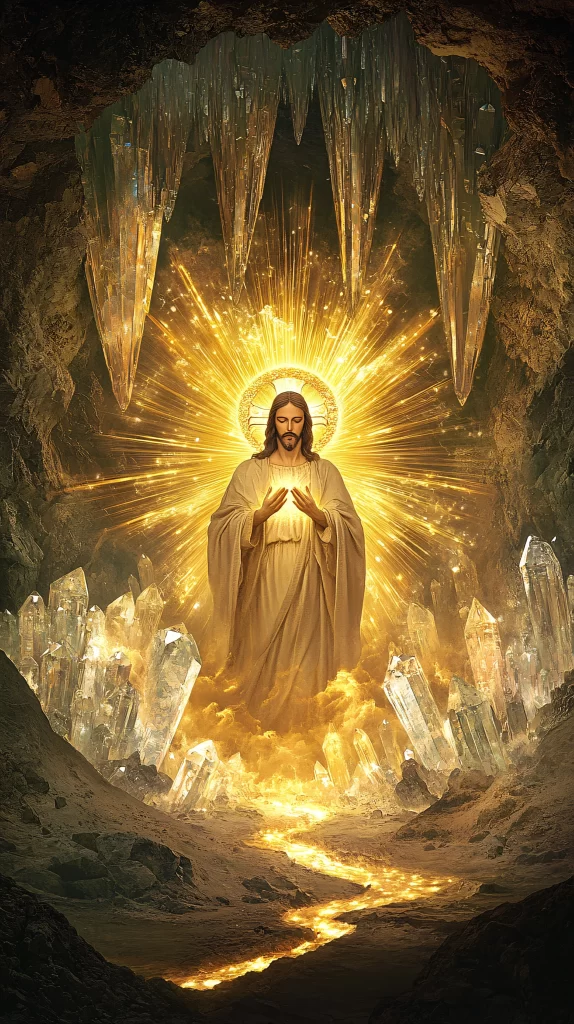 Jesus Prayer Golden Light Crystals 949
