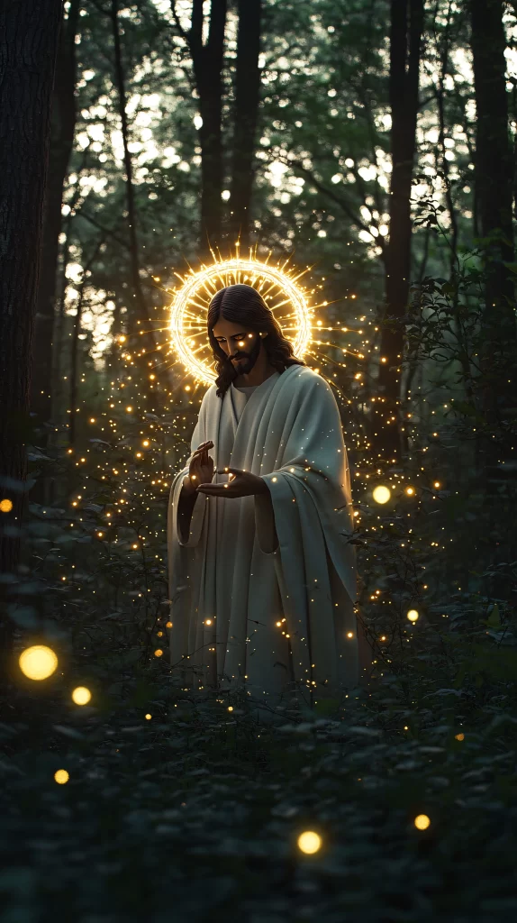 Jesus Prayer Halo Forest Light