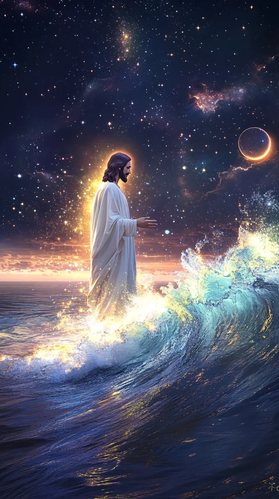 Jesus Water Celestial Light Sky