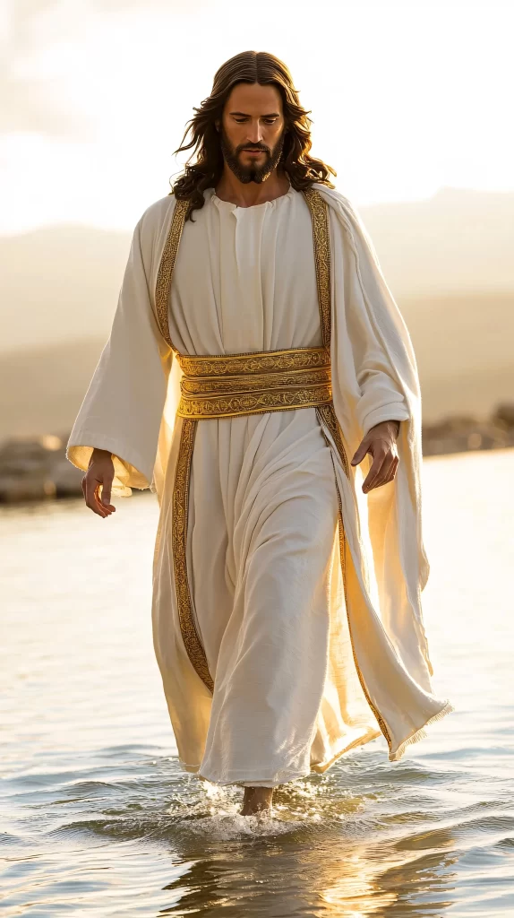 Jesus Water Golden Light Sky 867