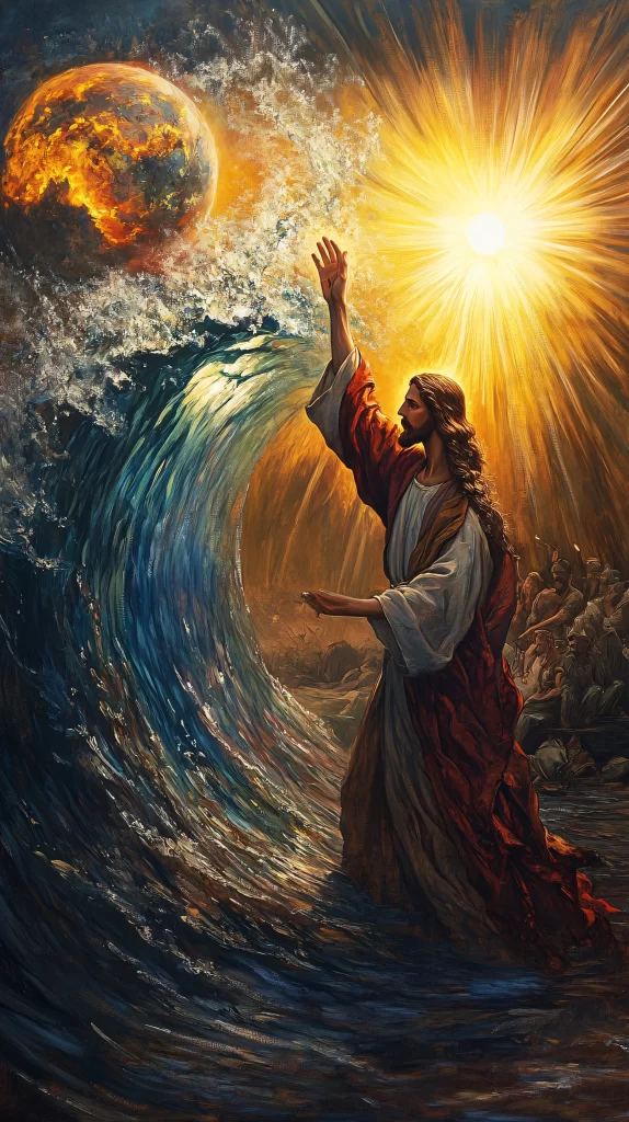 Jesus Water Sunlight Crowd