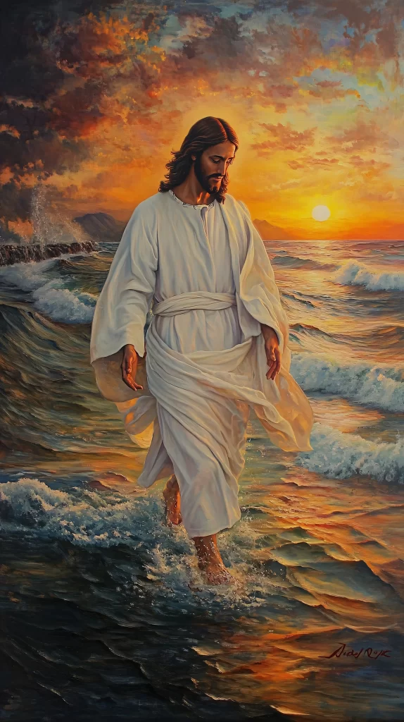 Jesus Water Sunset Sky 149