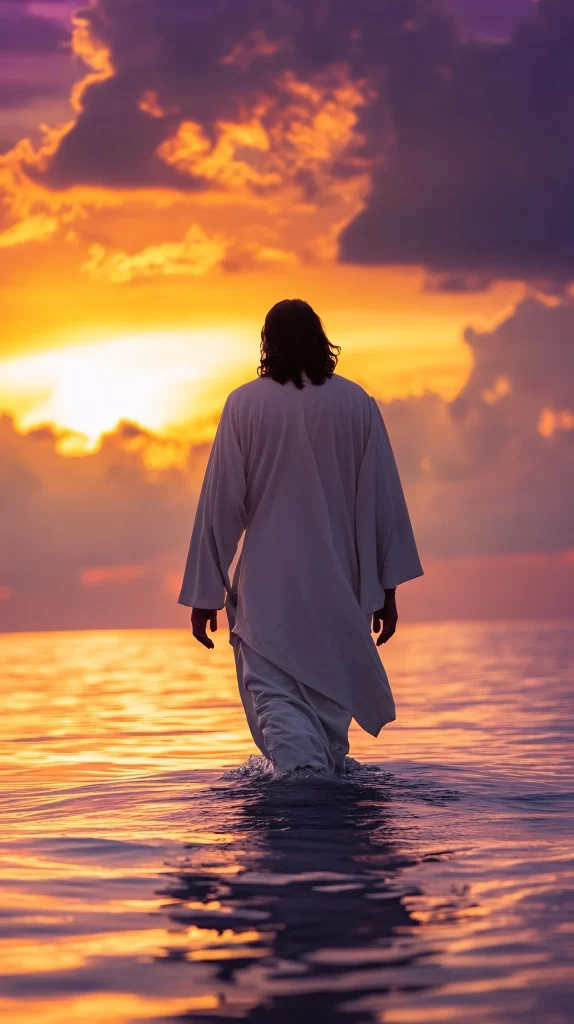 Jesus Water Sunset Sky 767