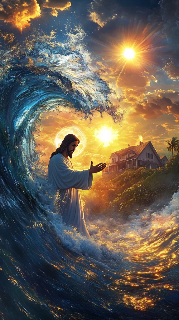 Jesus Water Wave Golden Light 997