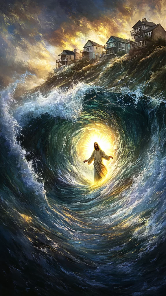 Jesus Water Wave Light Sky 375