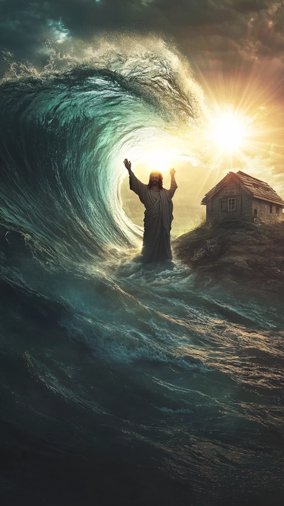 Jesus Water Wave Sunlight Sky