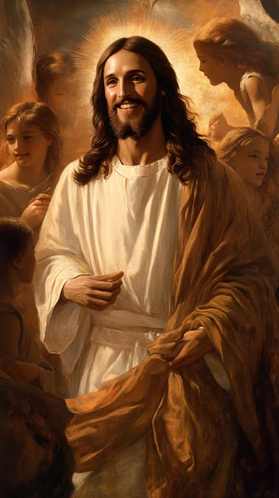 Jesus Worship Golden Light Crowd
