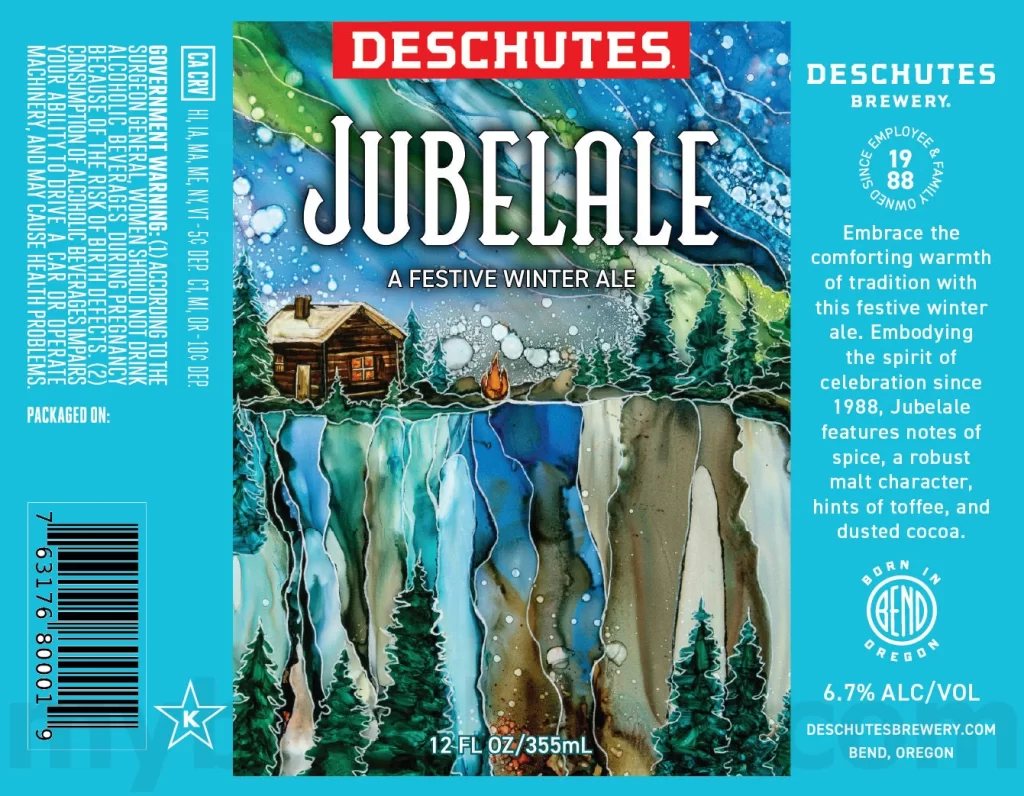 Jubelale Winter Ale Cabin Snow Trees